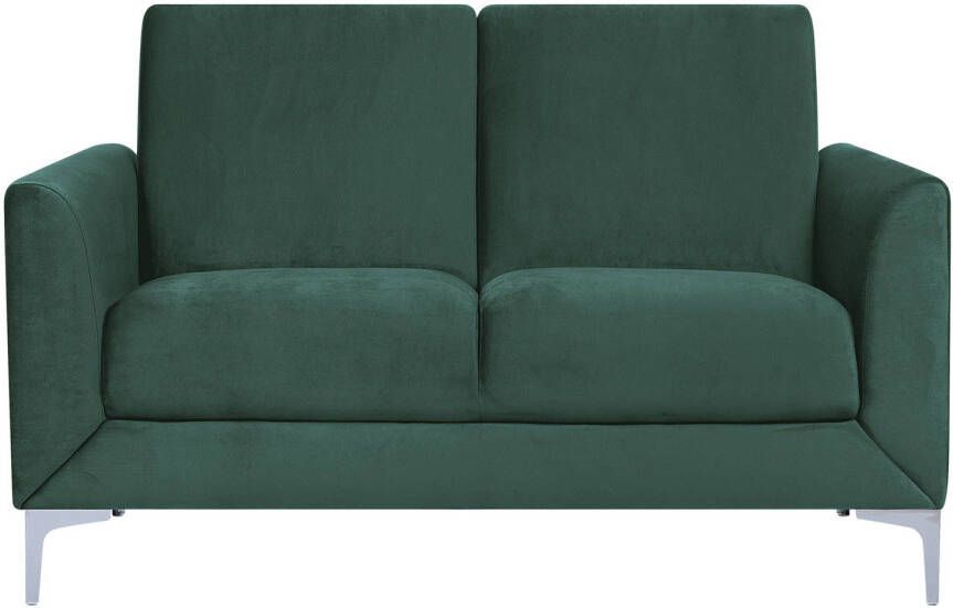 Beliani FENES Two Seater Sofa Groen Fluweel