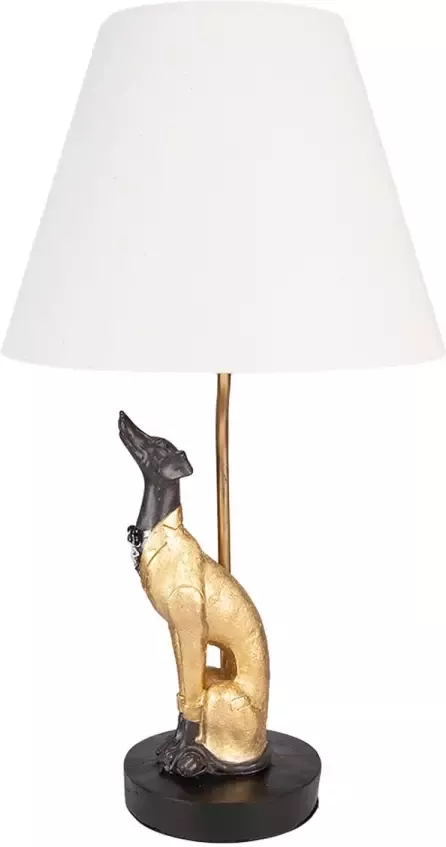 HAES deco Tafellamp Dramatic Chic Goudkleurige Hond Ø 30x56 cm Bureaulamp Sfeerlamp Nachtlampje - Foto 1