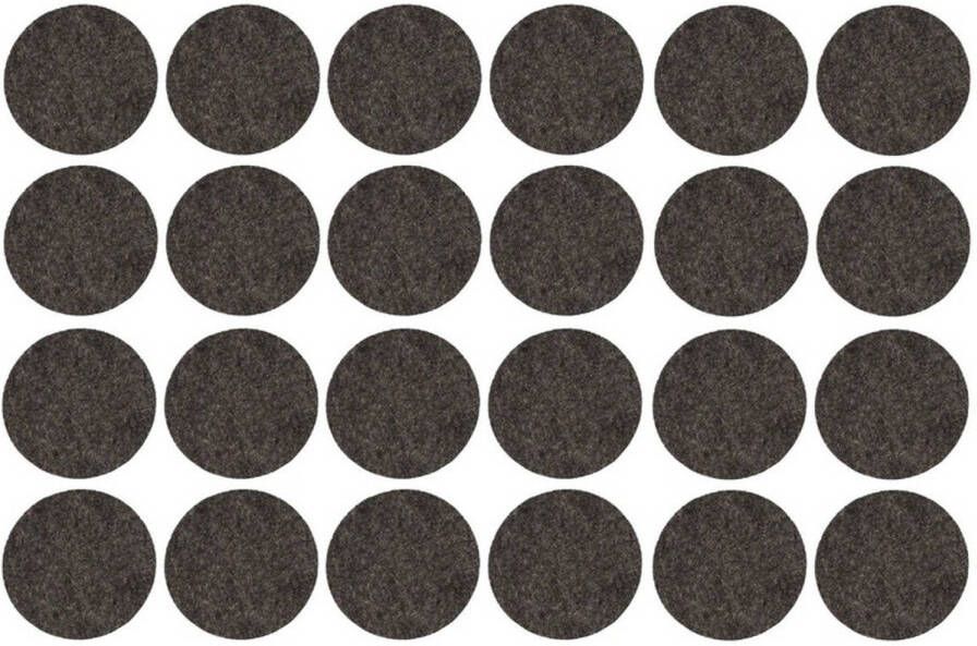 Cosy&Trendy 24x Zwarte ronde meubelviltjes antislip noppen 2 6 cm Beschermviltjes Stoelviltjes Vloerbeschermers Meubelvilt Viltglijders