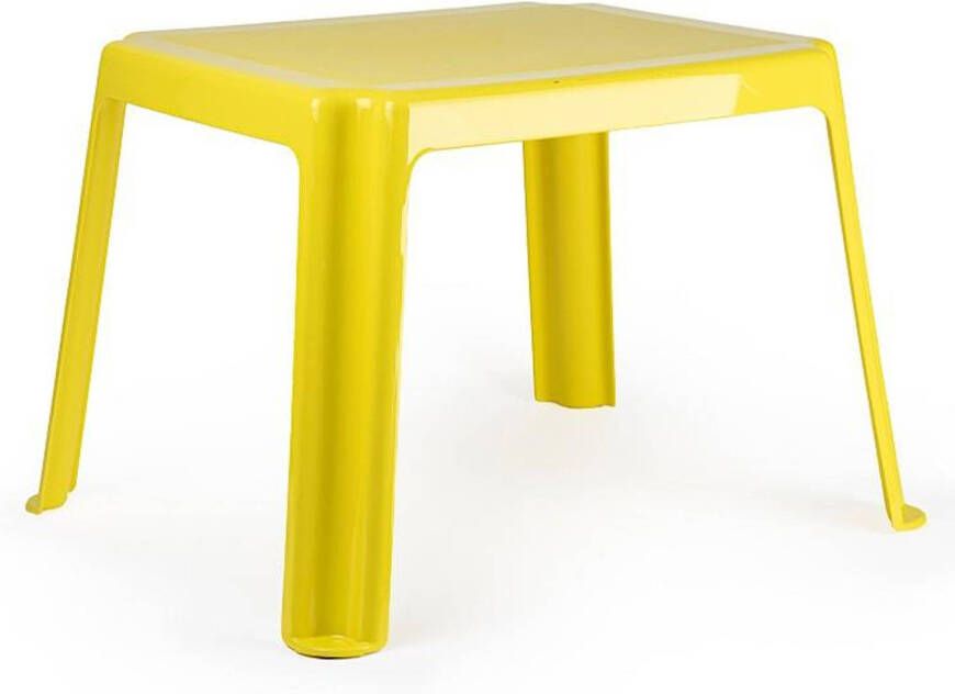 Forte Plastics Plasticforte Kunststof kindertafel geel 55 x 66 x 43 cm camping tuin kinderkamer Bijzettafels