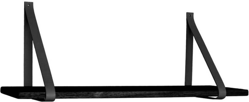 House Nordic Foyle wandplank 120x20 cm zwart leren riemen zwart