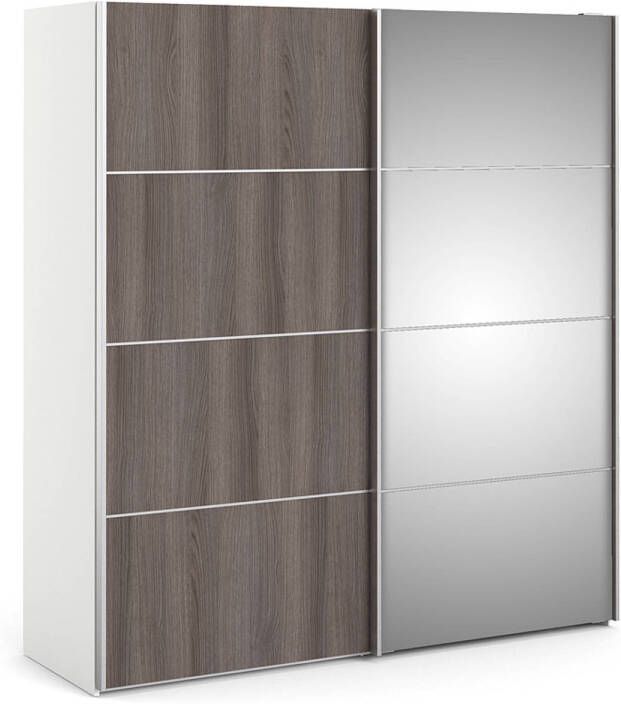 Hioshop Veto Schuifdeurkast 2 deuren breed 183 cm wit eiken decor. - Foto 2
