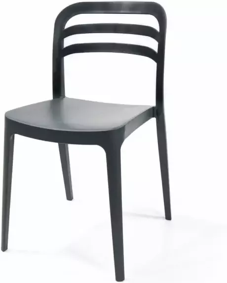 Huismerk Essentials Wave stoel antraciet set van 6 stapelstoel Plastic 5092