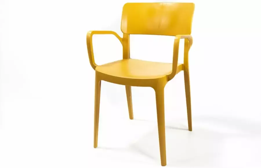 Huismerk Essentials Wing fauteuil mosterd set van 6 stapelstoel Plastic 5092