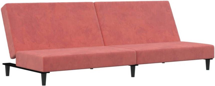 The Living Store Slaapbank Fluweel Roze 200 x 84.5 x 69 cm Makkelijk om te bouwen Montage vereist - Foto 1