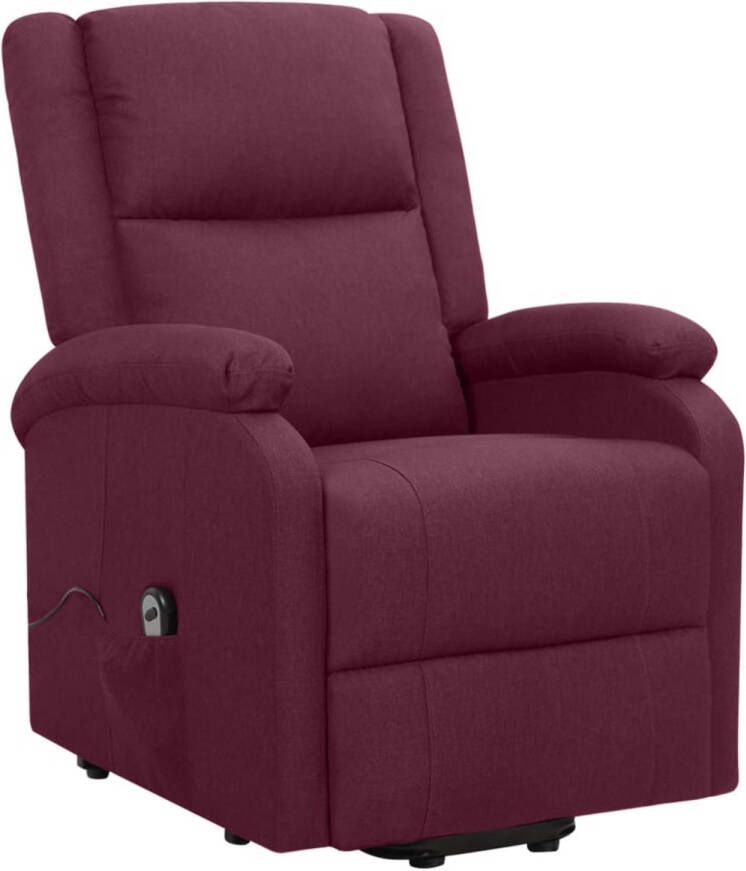 The Living Store Sta-op-stoel Relaxfauteuil Elektronisch verstelbaar Paars 70 x 89 x 103.5 cm 100% polyester en metaal