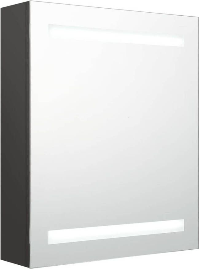 VIDAXL Badkamerkast met spiegel en LED 50x14x60 cm antracietkleurig