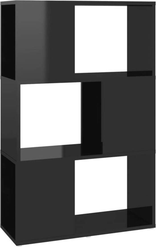 VidaXL -Boekenkast kamerscherm-60x24x94-cm-spaanplaat-hoogglans-zwart