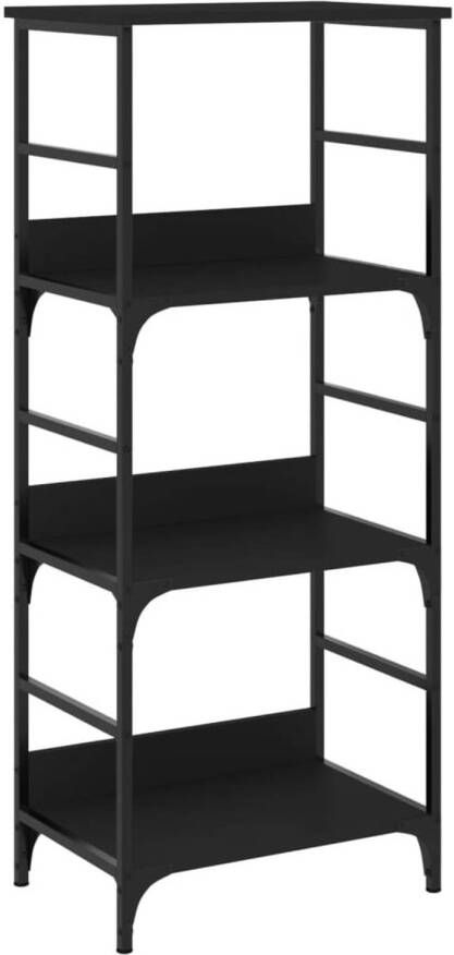 VidaXL -Boekenrek-50x33x117 5-cm-bewerkt-hout-zwart