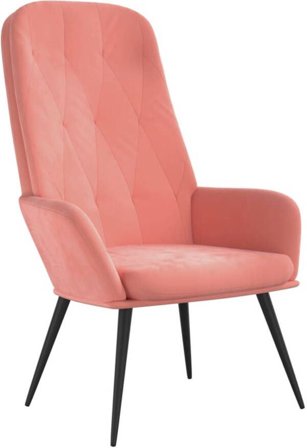 VidaXL Relaxstoel fluweel roze