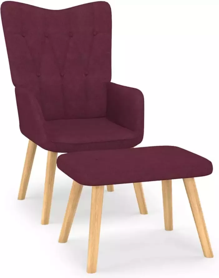 VidaXL Relaxstoel met voetenbank stof paars