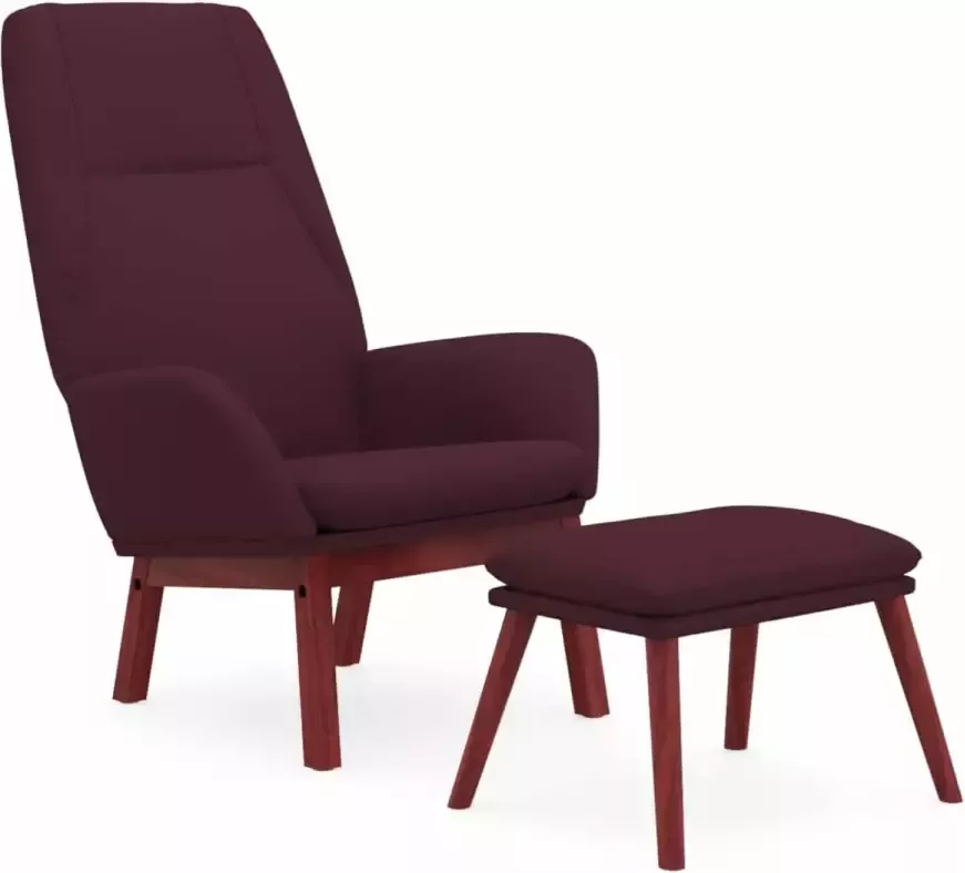 VidaXL Relaxstoel met voetenbank stof paars