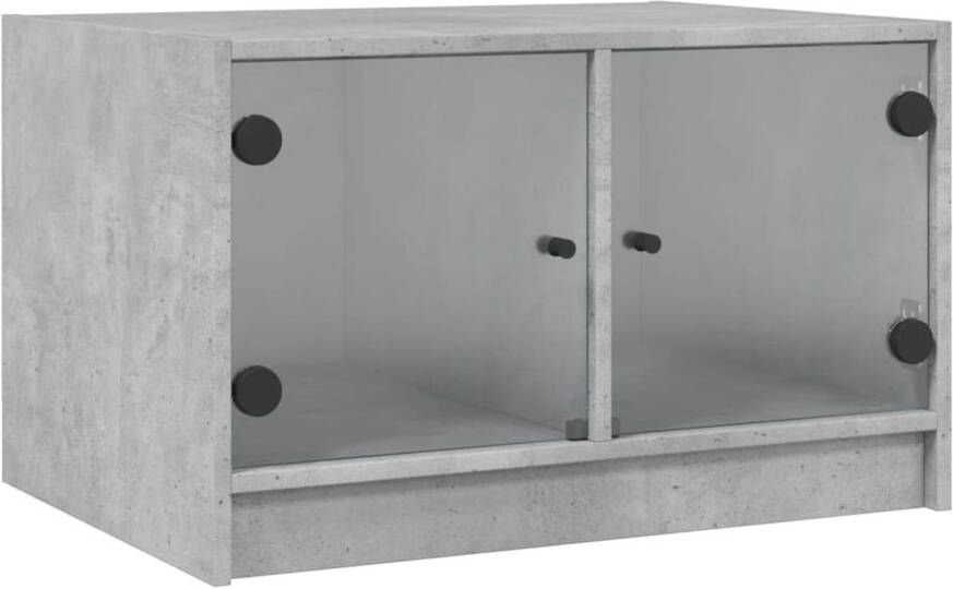 VidaXL -Salontafel-met-glazen-deuren-68x50x42-cm-betongrijs