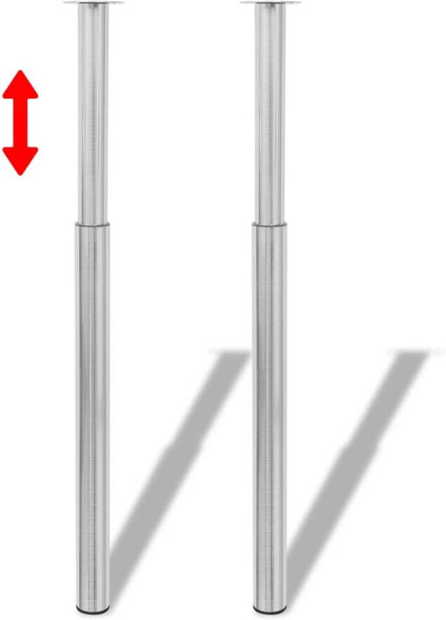 VidaXL -Tafelpoten-telescopisch-geborsteld-nikkel--710-mm---1100-mm-2-st