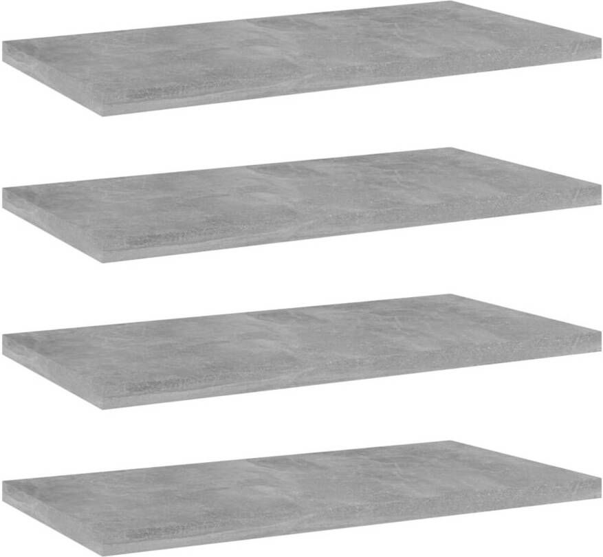 VIDAXL Wandschappen 4 st 40x20x1 5 cm bewerkt hout betongrijs - Foto 1
