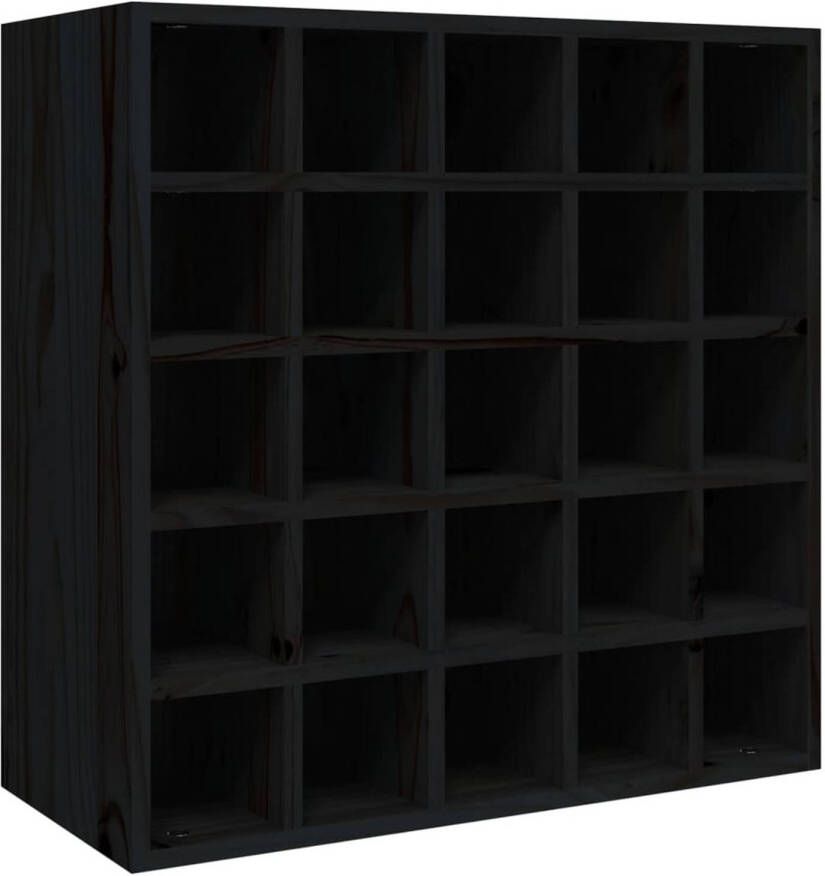VIDAXL Wijnkast 56x25x56 cm massief grenenhout zwart - Foto 1