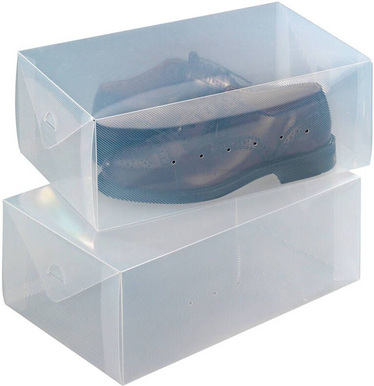 Wenko Transparante schoenendoos 2 stuks Opvouwbaar