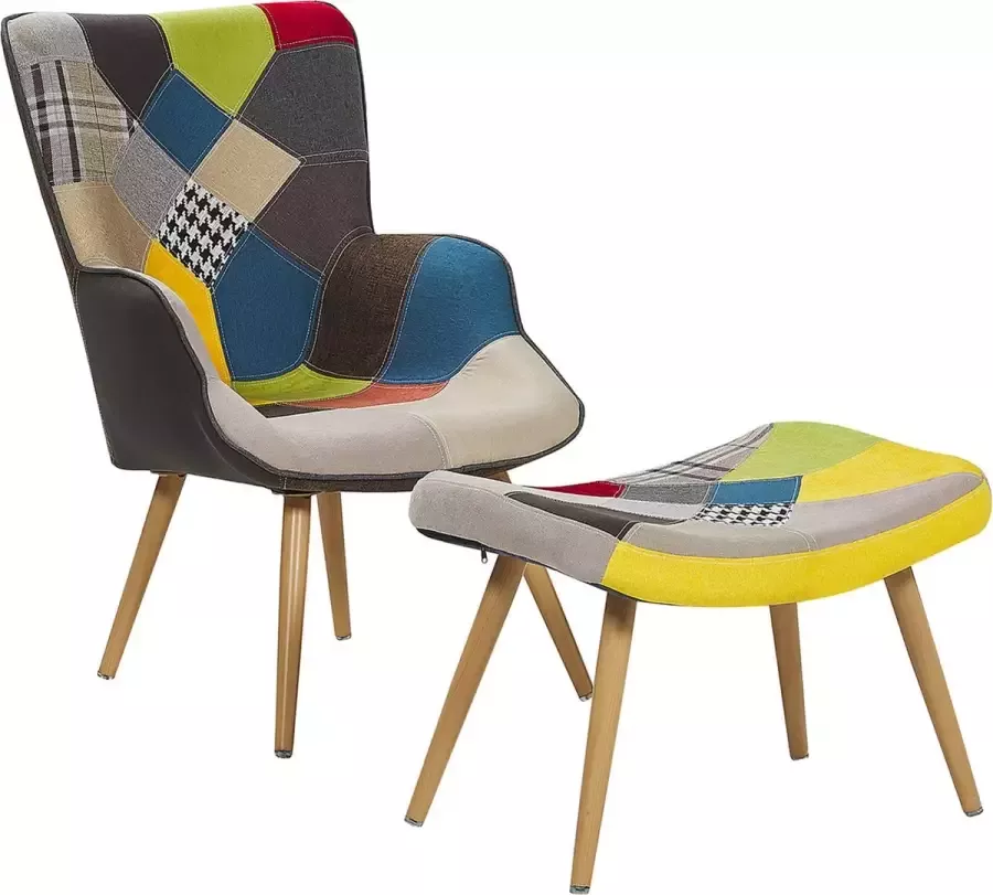 Beliani VEJLE Chesterfield fauteuil Multicolor Kunststof - Foto 2