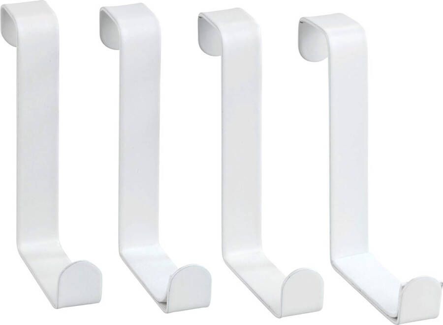 Deurhaken set van 4 kapstokhaken voor de deur in de badkamer of keuken 7 6 x 1 2 x 6 cm mat wit