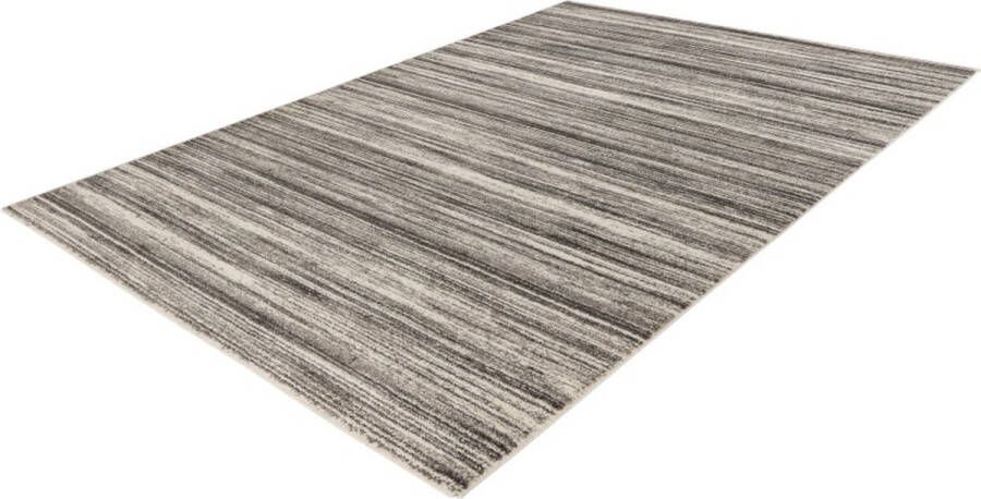 Lalee trendy- modern- laagpolig- vloerkleed- vintage- ruiten- strepen dessin- laag- hip en trendy- karpet- tapijt- 160x230 cm zilver grijs