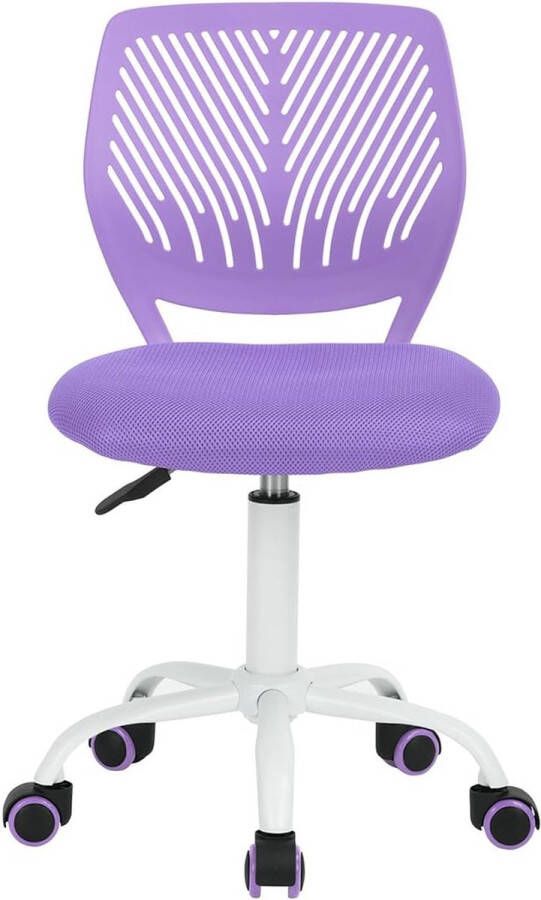 Verstelbare bureaustoel met stoffen zitting armloos paars