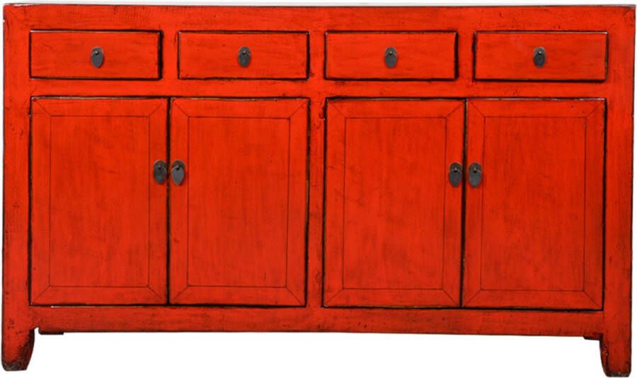 Fine Asianliving Antieke Chinese Dressoir Rood High Gloss B154xD40xH94cm Chinese Meubels Oosterse Kast