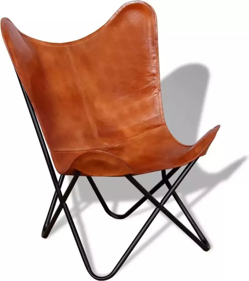 Modern life ModernLife' Vlinderstoel echt leer bruin