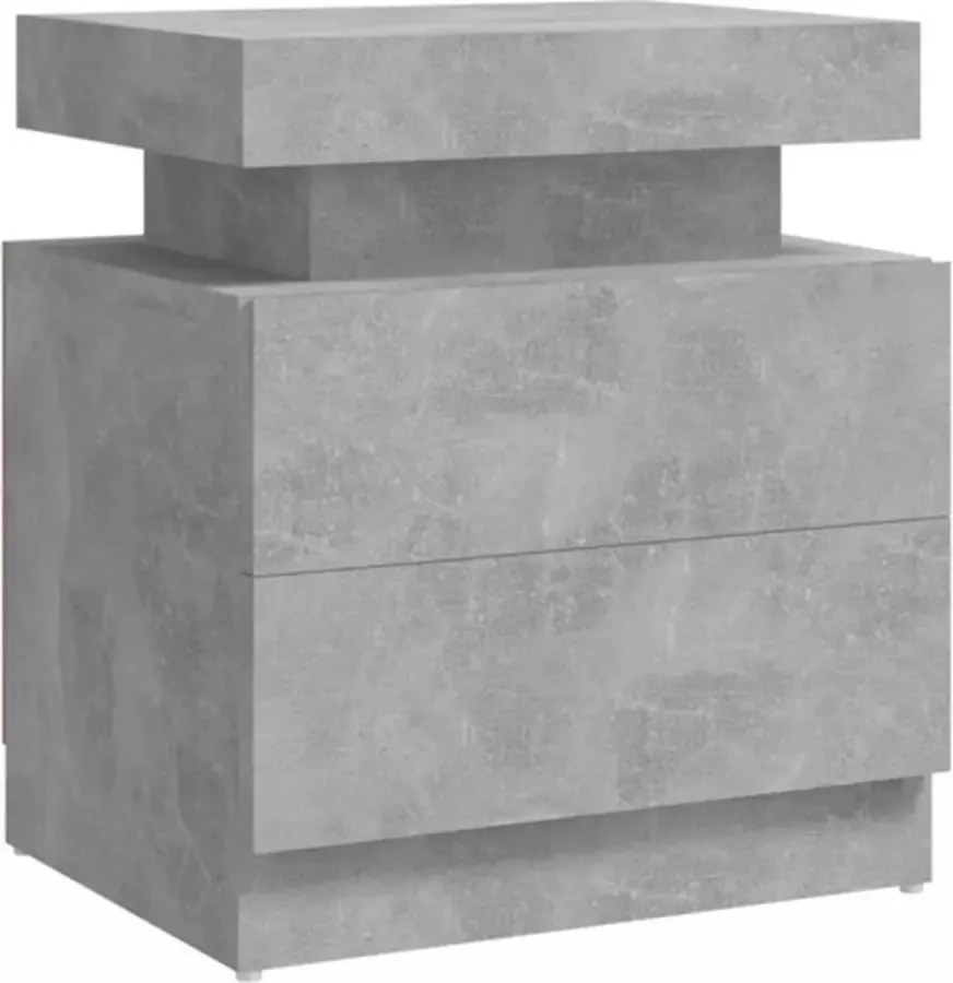 VidaXL -Nachtkastje-45x35x52-cm-bewerkt-hout-betongrijs - Foto 3
