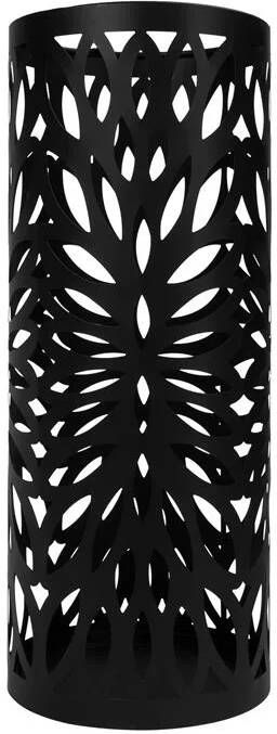 QUVIO Paraplubak met bladeren patroon Metaal Zwart
