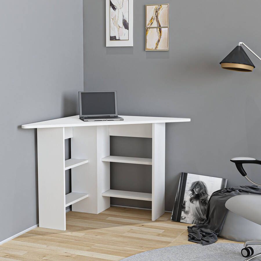 Stijlvol Bureau Wit Melamine 80x73 8x80cm Perfect voor Thuis & Kantoor