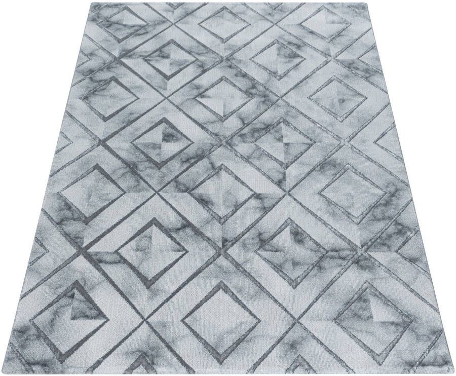 Adana Carpets Modern vloerkleed Marble Square Grijs Zilver 240x340cm