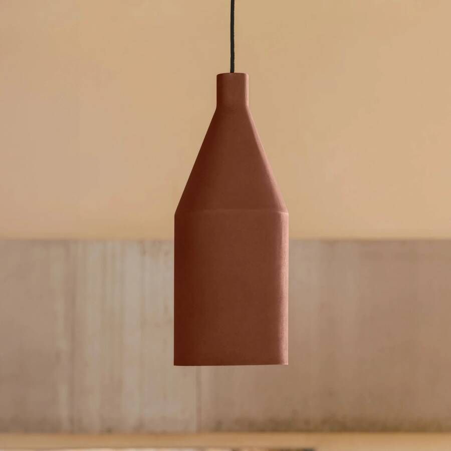 Kave Home Peralta plafondlamp in metaal met terractotta geschilderde