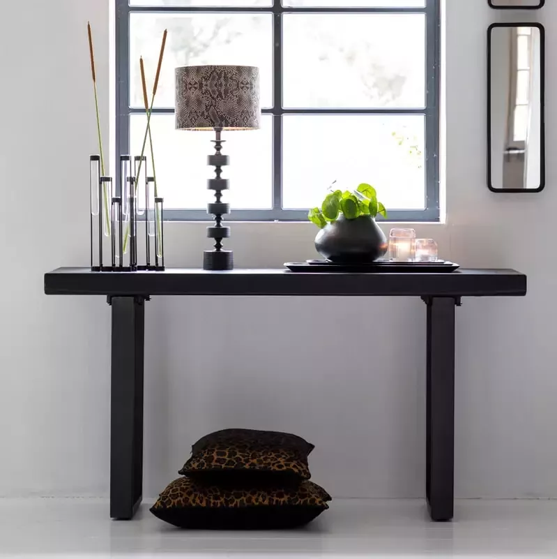 Light & Living Light&living Side table 160x44x82 cm MUDEN mango hout mat zwart+zwart - Foto 1