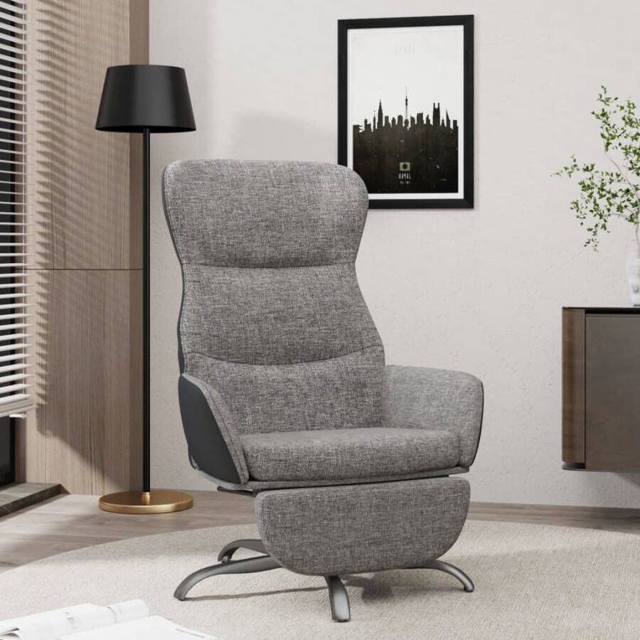 VidaXL Relaxstoel met voetensteun stof lichtgrijs