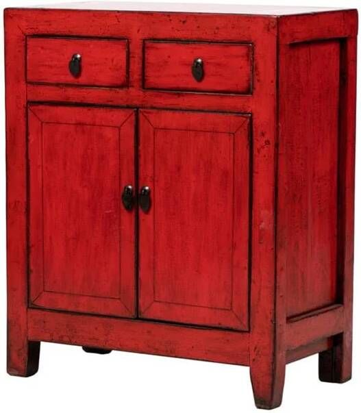 Fine Asianliving Antieke Chinese Kast Rood High Gloss B77xD39xH90cm Chinese Meubels Oosterse Kast