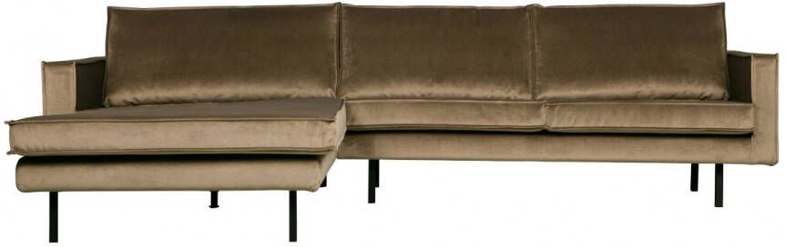 BePureHome Rodeo Chaise Longue Links Velvet Taupe 85x300x86