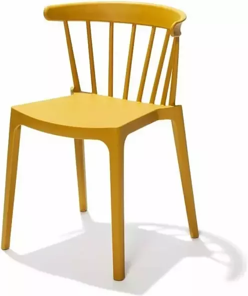 Huismerk Essentials Windson stapelstoel oker geel set van 4 Polypropyleen 54x53x75cm (LxBxH)