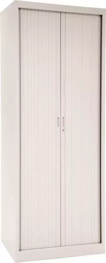 Roldeurkast jaloeziedeurkast archiefkast rolluikkast kantoorkast met roldeuren 198 x 100 x 43 cm (HxBxD) Kleur aluminium