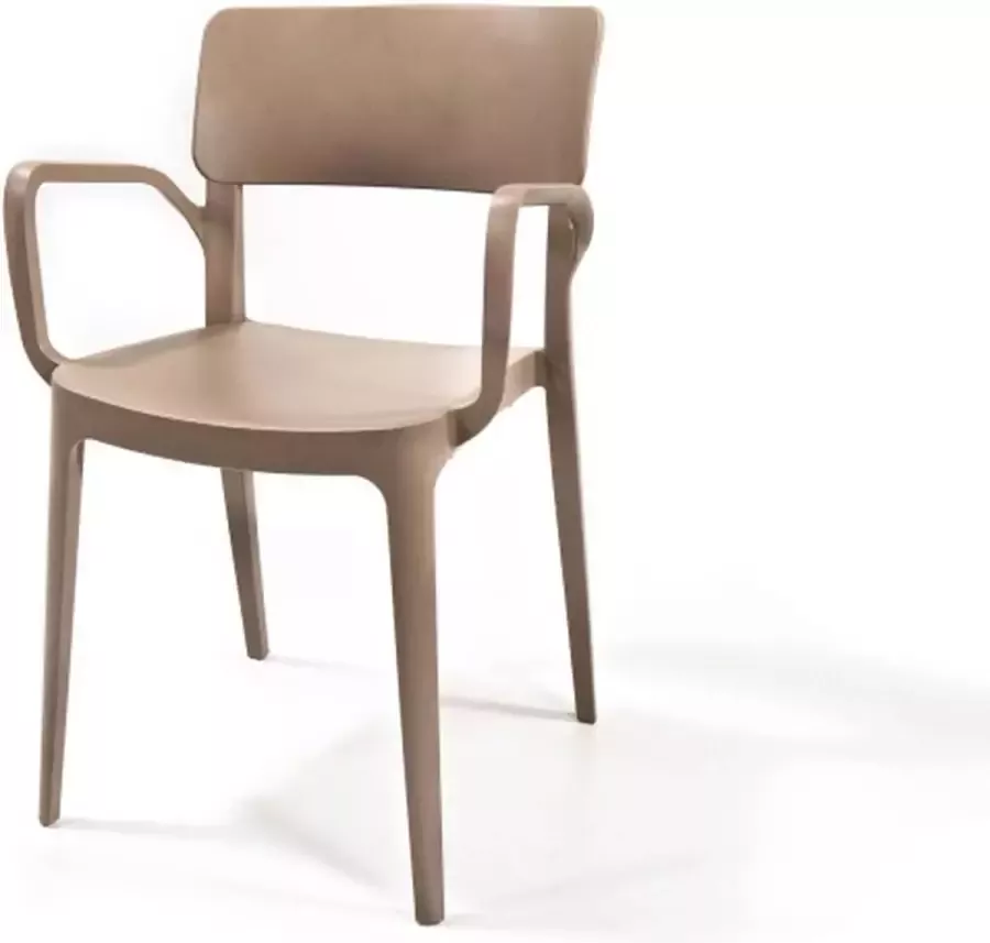 Huismerk Essentials Wing fauteuil zen Beige set van 6 stapelstoel Plastic - Foto 1
