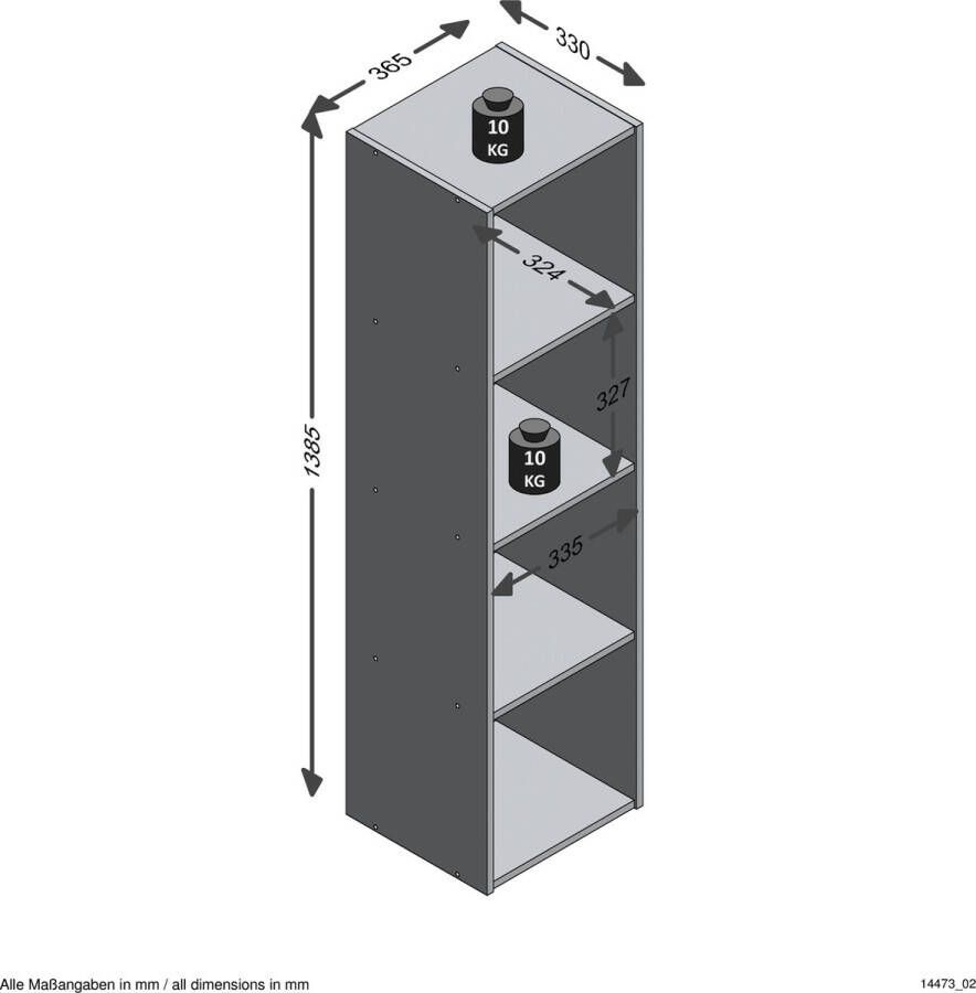 LuxeLivin' FMD Staande kast met 4 vakken zandeikenkleurig - Foto 2
