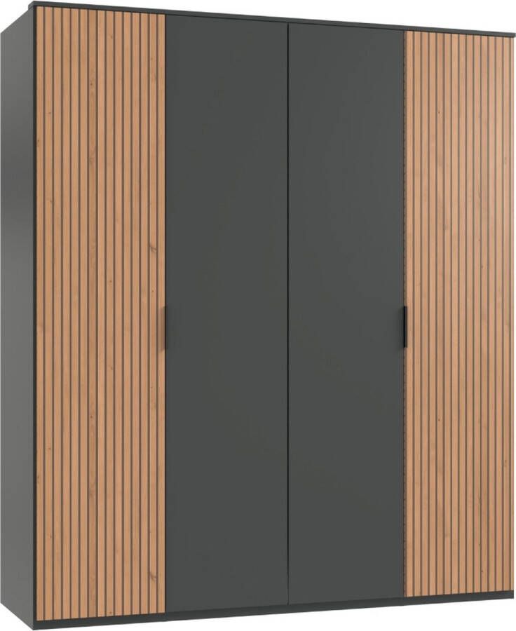 Woonexpress Kledingkast Veghel Spaanplaat Grijs 180x210x58 cm (BxHxD)