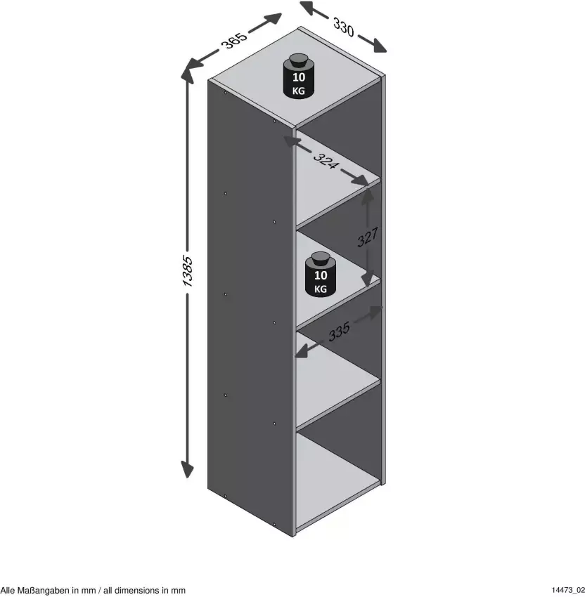 FMD Staande kast met 4 vakken eikenkleurig - Foto 2