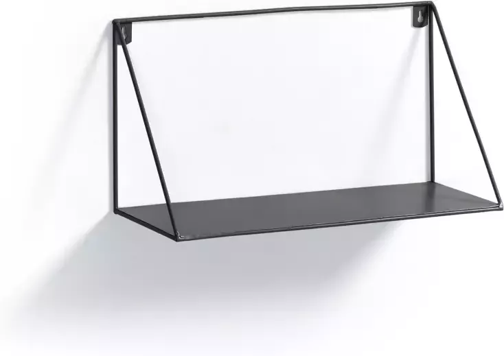 Kave Home Teg wandplank driehoek in staal met zwarte afwerking 40 x 20 cm