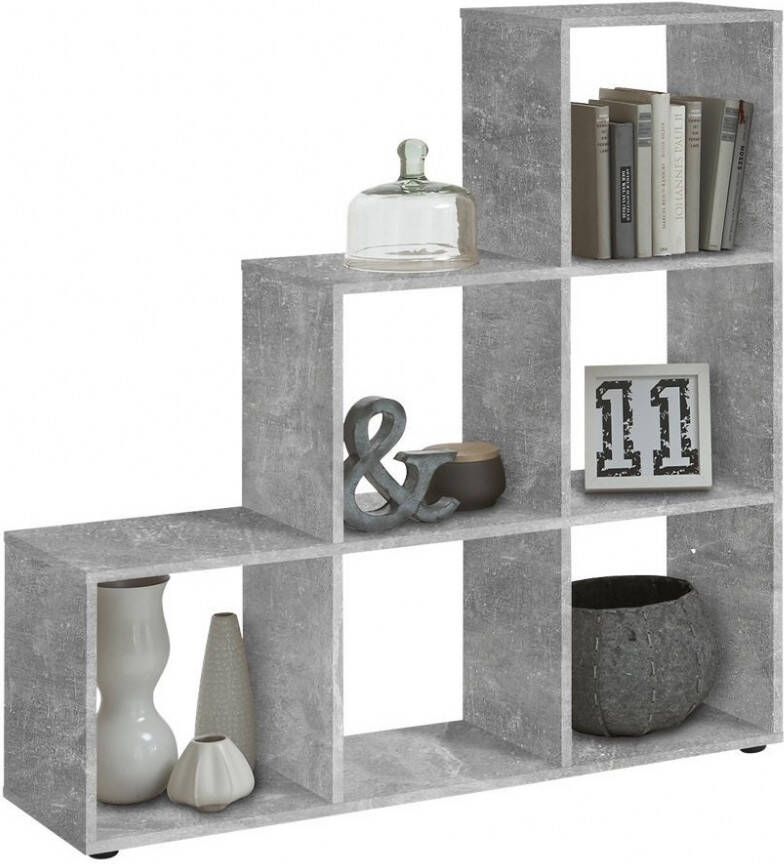 FD Furniture Boekenkast Mega 6 in grijs beton
