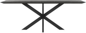 24Designs Curves Black Eettafel L210 X B100 X H78 Cm Gerecycled Teakhout Zwart Gebeitst
