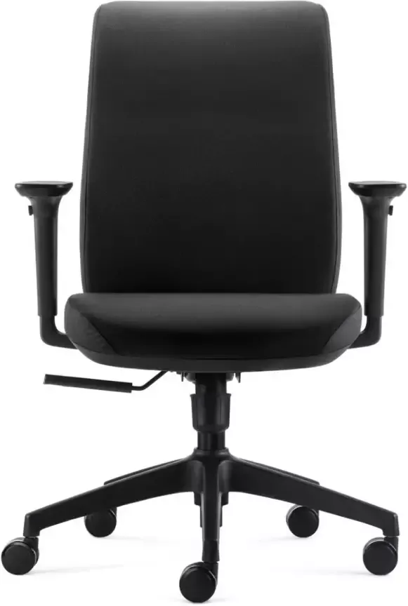 24Designs Move ECO-1 Bureaustoel Zwarte Stof Zwarte Kruispoot Met Wielen