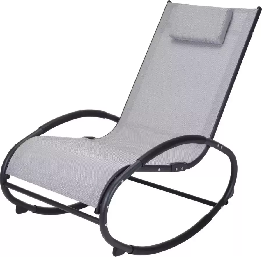4gardenz schommelstoel met rugkussen 85x97x53 cm Lichtgrijs - Foto 1
