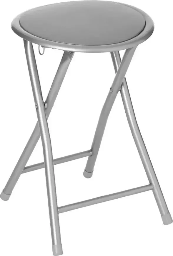 5Five Bijzet Krukje stoel Opvouwbaar Zilver grijs 46 Cm Bijzettafels