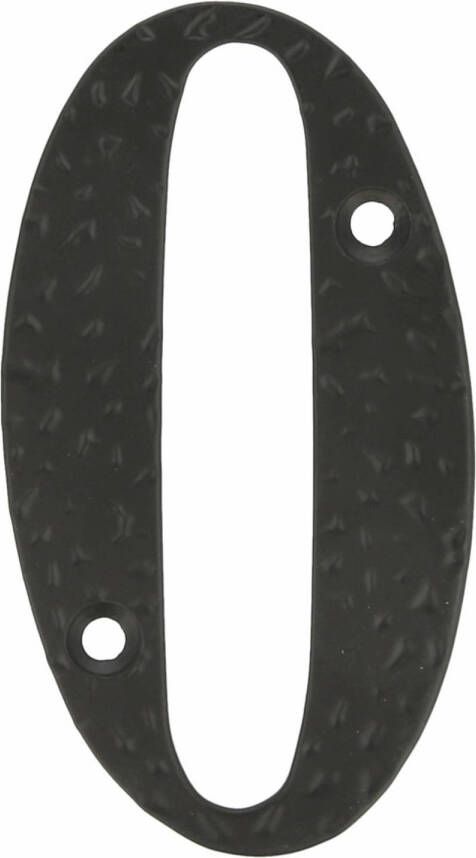 AMIG Huisnummer 0 massief gesmeed staal 10cm incl. bijpassende schroeven zwart Huisnummers