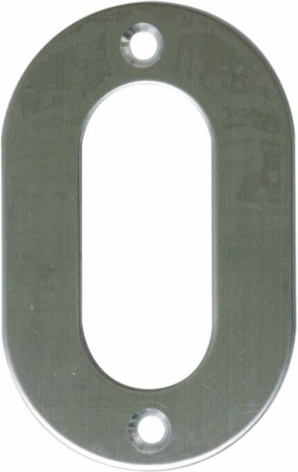 AMIG Huisnummer 0 massief Inox RVS 10cm incl. bijpassende schroeven zilver Huisnummers